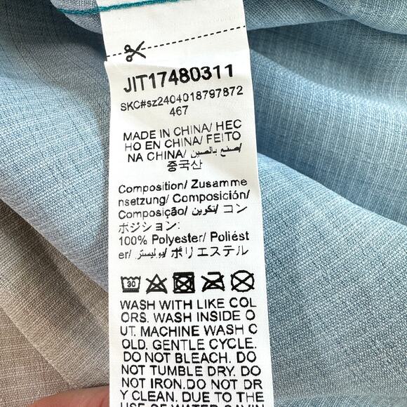 Emery Rose Womens V Neck Blouse Top Size 5XL Flowy Boho Artsy Blue - Picture 6 of 7